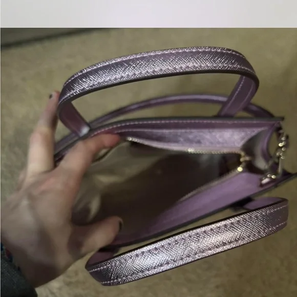 Kate Spade Metallic Lavender Shoulder Bag with matching card wallet - Picture 5 of 7
